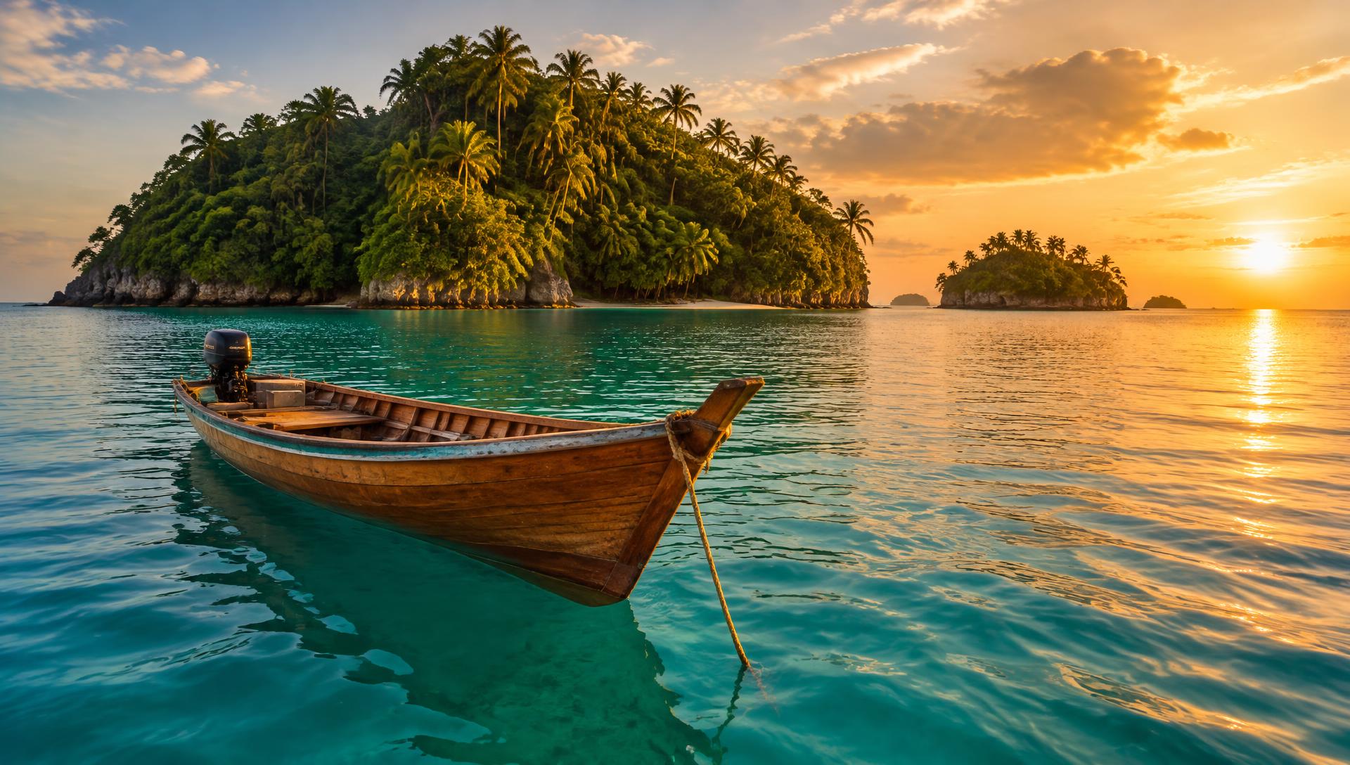 Boat on open water near the Pearl Islands
